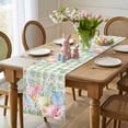 thumbnail image 4 of Easter Eggs Table Runner 90 Inches Long for Kitchen Dining, Spring Daisy Eucalyptus Leaves Sage Green Plaid Dresser Scarf Farmhouse, Dining Table Decorations for Wedding/Parties, 13 x 90 In, 4 of 8