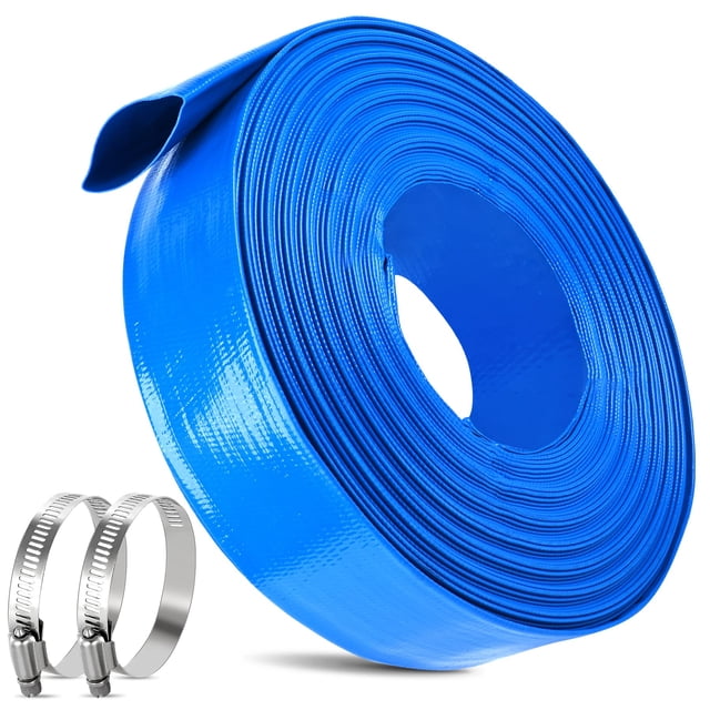 Manguera de retrolavado para piscinas MYFAMIREA de 2 pulgadas x 9,2 m con 2 abrazaderas, azul