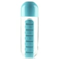 thumbnail image 1 of Yeacher 600ml Portable Water Bottle with Pill Organizer Medication Reminder Portable Travel Container for, 1 of 7