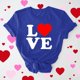 thumbnail image 2 of RKSTN Valentine Gifts Women's Valentine's Day T Shirts Oversized Crewneck Valentines Graphic Print Short Sleeve Shirt Womens Casual Solid Round Neck Plus Size Loose Fits Tee Top Summer Clothes, 2 of 7