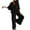 Black, variant on Brilliant 2 Piece Spring Sets for Women Women's Summer Suit Fashion Short Sleeve Color Trousers Casual Two-Piece Suit//Brown/S-2XL