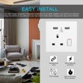 thumbnail image 3 of Wall Outlet, Single Socket 13A Wall Outlet Plug with Switch 2 USB Ports LED Indicator Light USB Outlet UK Standard, 3 of 8