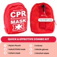 thumbnail image 3 of Kit combinado de mascarillas de resucitación cardiopulmonar Ever Ready para primeros auxilios para adultos y bebés, 3 of 6