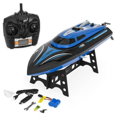 Best Choice Products H100 4-Channel 2.4GHz Remote Control High Speed Racing RC Boat w/ Rechargeable Batteries - (Best Rc Fishing Boat)