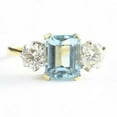 thumbnail image 5 of HeartsAndYou 0.88ct Natural Aquamarine Diamond Trilogy Engagement Ring 14k SOLID Yellow Gold, 5 of 9