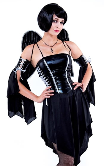 Paper Magic Dark Angel Sexy Black Goth Fairy Halloween Costume ...