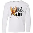 thumbnail image 3 of Inktastic West Virginia Girl Butterfly Long Sleeve Youth T-Shirt, 3 of 5