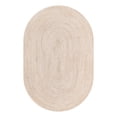 thumbnail image 2 of Unique Loom Braided Jute Collection Area Rug - Dhaka (5' 1" x 8' Oval White), 2 of 6