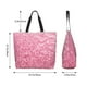 thumbnail image 5 of Disketp Pink Glitter Bolsa Tote Estampada para Mujer, Bolso de Hombro y de Mano para Compras y Viajes, 5 of 8