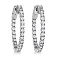 thumbnail image 2 of Prong-Set Diamond Hoop Earrings in 14k White Gold (1.00ct), 2 of 3