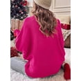 thumbnail image 3 of Argulvti Women's Christmas Sweaters Acrylic Long Sleeve Turtleneck Letter Embroidery Pullover Casual Knit Tops, 3 of 7