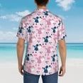 thumbnail image 6 of Xecao Cartoon Poodle Dog print Hawaiian shirt - a stylish short-sleeve button-down for men, perfect for casual beach and tropical outings., 6 of 9