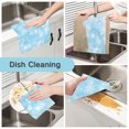 thumbnail image 2 of 6 Pieces of Kitchen Towels 11x11Inch Kitchen Dish Cloths Kitchen Dish Towels Reuseable Cleaning Cloths Blue Snowflake, 2 of 9