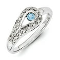 thumbnail image 2 of 14K White Gold Ring Band Mother's & Family Semi Mount Diamond center Stone Mounting 9 mm, Size 7, 2 of 3