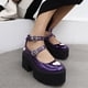 thumbnail image 4 of Moda para mujer Tacones altos gruesos Color sólido Sandalias con correa en el tobillo Estilo británico Hebilla de cinturón Patrón de corazón Uniforme de estudiante Zapatos de cuero barnizado Wmkox8yii hfjk1997, 4 of 7