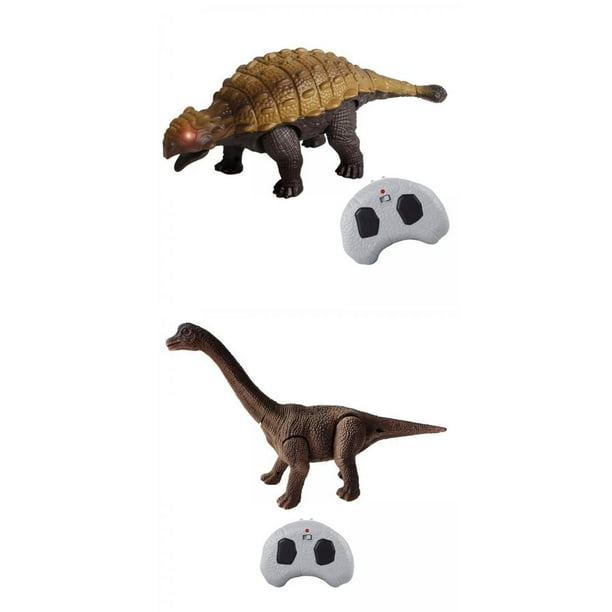 Lot de 2 figurines d'action jouet dinosaure RC marchant à 360 degrés à  partir de 3 ans 