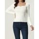 thumbnail image 2 of Suéter con cuello En Forma de Corazón Allegra K blanco M, 2 of 6