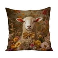 thumbnail image 2 of Uutvery Easter Themed Throw Pillow Cover 18x18 Inch, Polyester Decorative Cushion Case for Sofa Bedroom Car, Machine Washable Holiday Home Decor, 2 of 6