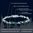 thumbnail image 2 of Gem Stone King 3.73 Cttw Oval Green Simulated Emerald and Diamond Greek Vine Tennis Bracelet for Women | 925 Sterling Silver | 7 inch | Fine Jewelry Gifts for Women Mom Wife Her, 2 of 5