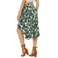 thumbnail image 3 of INSPIRE CHIC Women's Floral Tropical Boho Midi Wrap Skirt XS Navy Blue, 3 of 7