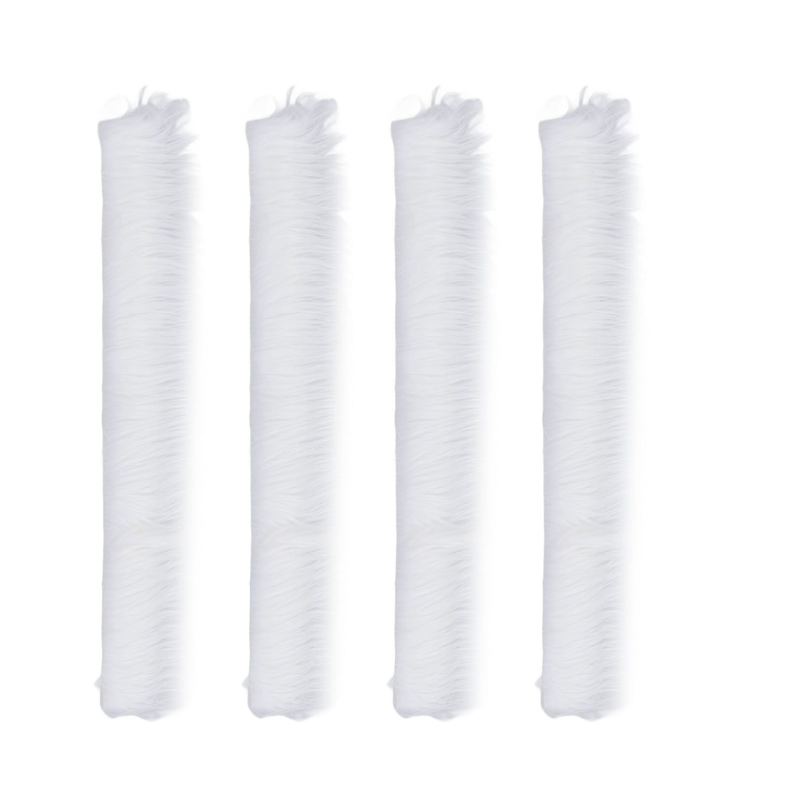 Tissu Fausse Fourrure Blanc - Bandes Prédécoupées 15x150 Cm, Pour Couture Noël Et Fêtes