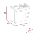 thumbnail image 4 of Ferretti Utility Sink with Three Drawers and Double Door Cabinet White, 4 of 8