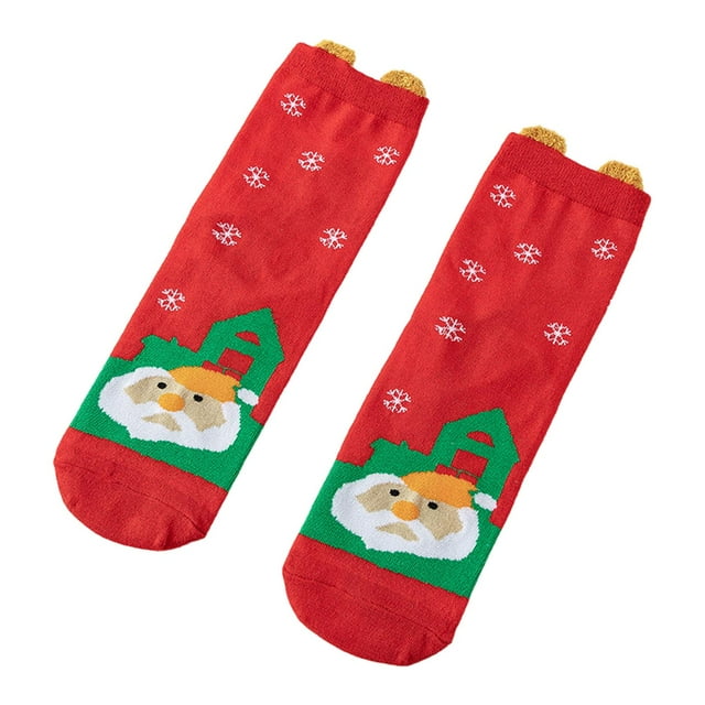 Christmas Socks Womens Crew Socks, Holiday Colorful Socks, Xmas Socks for Winter L