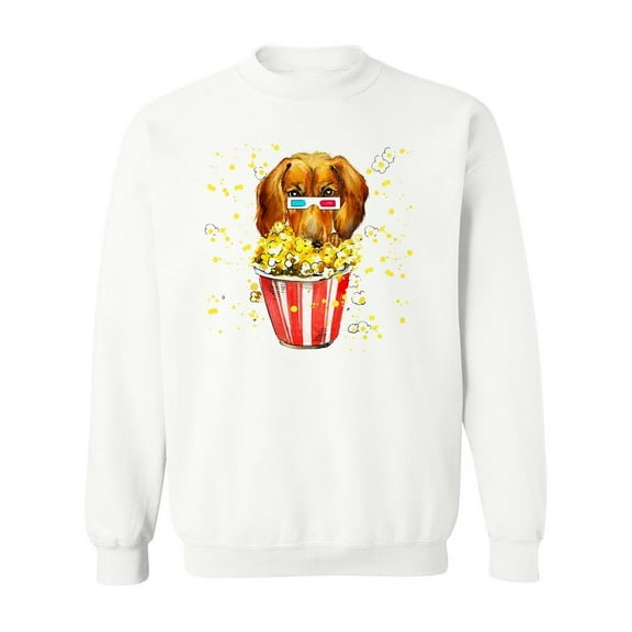 Dog And Popcorn. Sweatshirt Men -Image by Shutterstock, Male 3X-Large