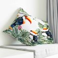 thumbnail image 4 of Throw Pillow Covers 18x18 Inch, Green Leaves Birds Decorative Pillow Cases for Couch Sofa Bed, Summer Botanical Watercolor Cotton Linen Square Home Decor Pillowcases with Hidden Zipper, 4 of 7