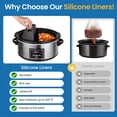 thumbnail image 5 of Sunvivi 2-in-1 Silicone Slow Cooker Liners, Reusable Divider Insert for 6QT Crock Pot, Bpa Free, Dishwasher Safe, Grey, 5 of 9