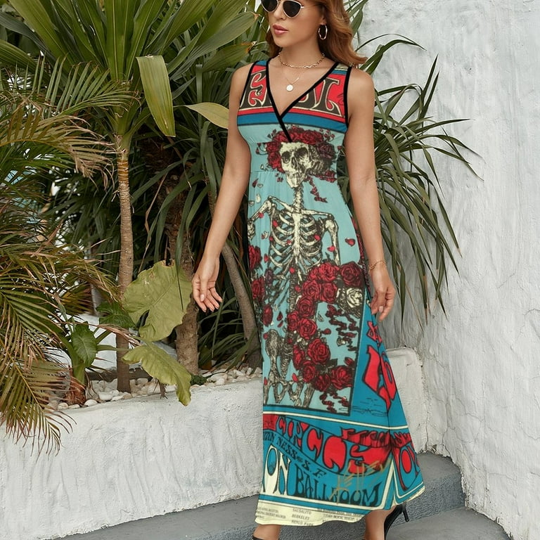 grateful dead maxi dress Grateful Dead Upcycled Meditation Bear Maxi Bandana Dress (multiple Sizes Available)