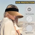 thumbnail image 5 of Sun Hat, Visor Hats for Women, 4.7'' Extra Large Bill Foldable Beach Hat Can Deeply Shade Your Ears Eyes Chins and Neck is the Best-Match Summer Accessory, Khaki, 5 of 7