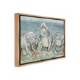 thumbnail image 4 of Stupell Industries Underwater Manatees & Starfish Animals & Insects Painting Brown Floater Framed Canvas Art Print Wall Art, 31 x 25, 4 of 10
