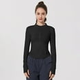 thumbnail image 6 of Womens Plus Size Summer Sun Jacket Ice Skin Coat Workout Jacket Yoga Tight Fit Zip Up Black L, 6 of 6
