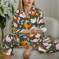 thumbnail image 4 of Wukai Roosters and Chicks Print Women's Pajama Set - Soft Long Sleeve Sleepwear for Comfort and Style-, 4 of 9