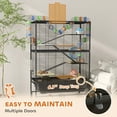 thumbnail image 5 of PawHut Hamster Cage, 5 Tier Rolling Rat Cage with Deep Tray, Storage Shelf, Big Exercise Wheel, Hut, Tube System, for Syrian, Gerbil, Mouse, 5 of 9