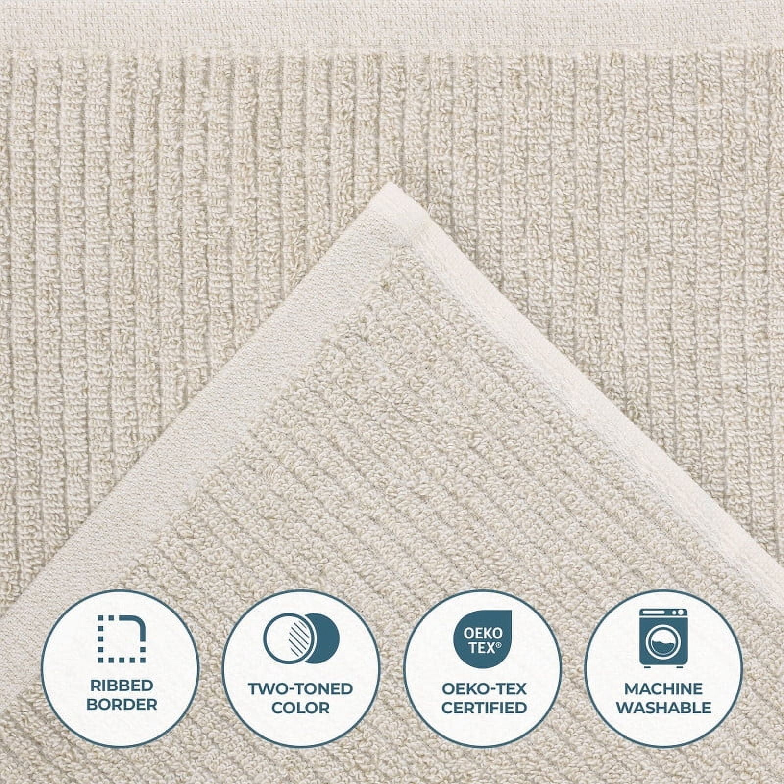 Superior Destin Viscose 9 Piece Cotton Blend Towel Set, Medium Weight Soft Towels, Beige