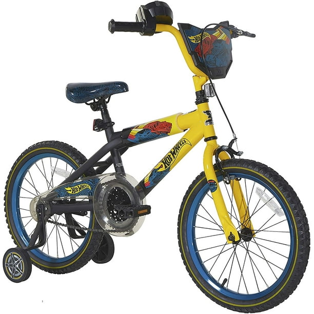 Dynacraft Hot Wheels Boys BMX Street/Dirt Bike with Hand Brake, 18