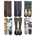 thumbnail image 1 of 6 pares de calcetines con patas de animales, calcetines unisex con estampado 3D, calcetines novedosos con patas de animales, calcetines para hombres, mujeres y niños, 1 of 5