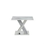 Global Furniture USA Faux Marble & Stainless Steel End Table