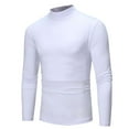 thumbnail image 2 of JULMCOMO Turtle Neck Shirt Men Longsleeve Fall Knitted Cotton Mock Pullover Shirt Basic Designed Lightweight Slim Fit Casual Sweaters White XL, 2 of 4