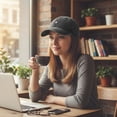thumbnail image 6 of Byfri Coffee Embroidered Vintage Baseball Cap Washed Cotton Dad Hat for Outdoor Black 56-58cm, 6 of 7