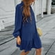 thumbnail image 4 of Mujer Casual Volantes Dobladillo Botones sólidos Línea A Manga larga Vestidos con cuello en V Fridja  yut5790, 4 of 8