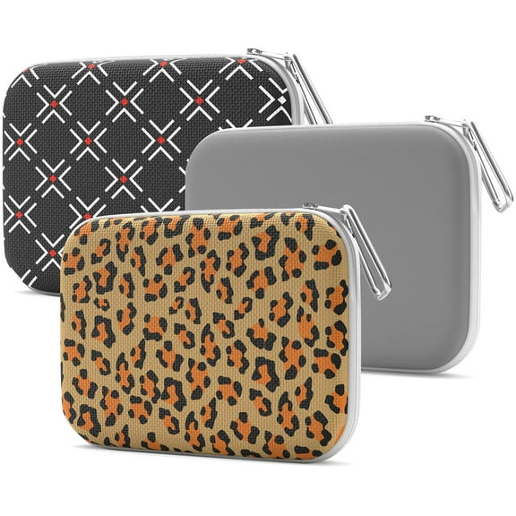 OPTIPAK Slim Multipurpose Purse Pouch – Neoprene Makeup Bag with Zipper Pouch & Carabiner Keychain – Portable Travel Cosmetic Bag, Women’s Travel Makeup Tote (Pack of 3)