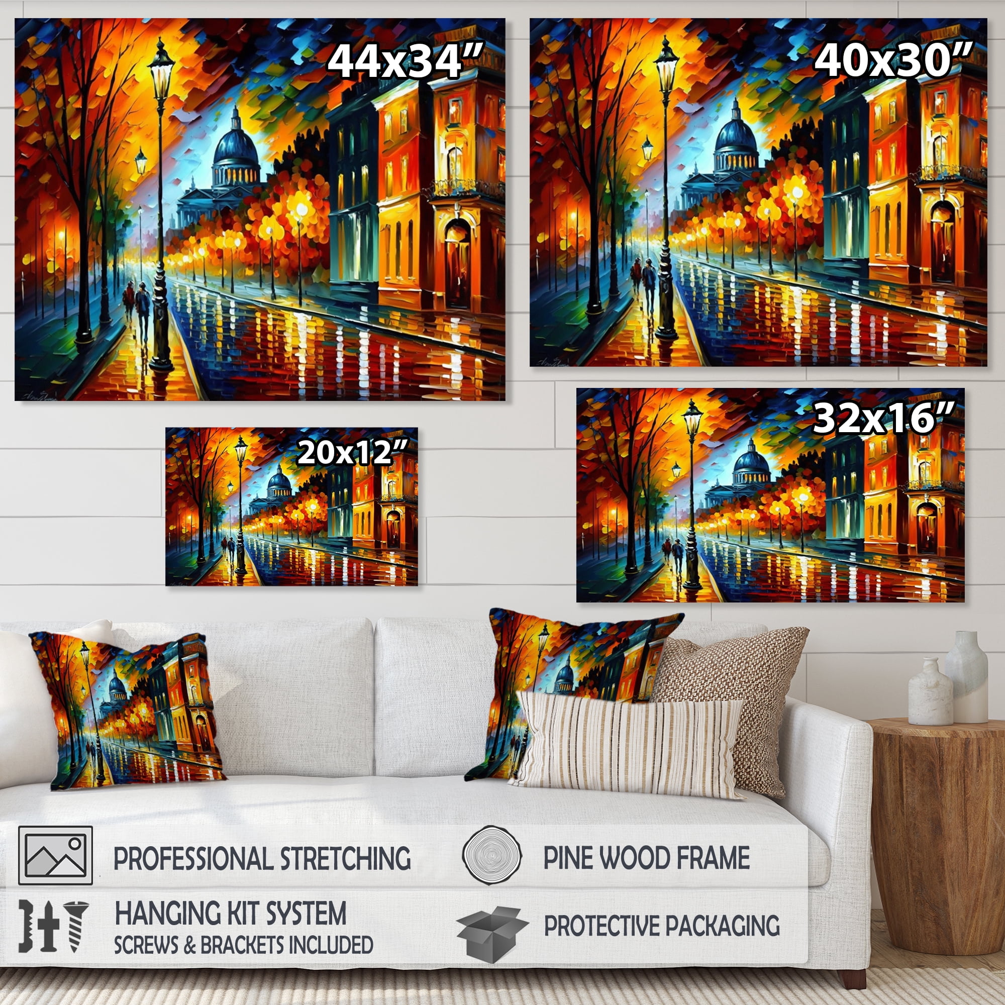 Designart Colorful Montreal City IV Canvas Wall Art
