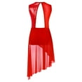 thumbnail image 4 of iixpin Kids Girls Ballet Lyrical Dance Dress Asymmetric Tutu Skirt Leotard Performance Costume Contemporary Dancewear Red 12, 4 of 5