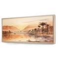 thumbnail image 2 of Designart "River Journey Ancient Egyptian Landscape" Extra Large Landscapes Framed Wall Art - Traditional Beige Egypt Entryway Framed Wall Art, 2 of 6