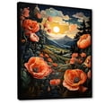 thumbnail image 2 of Designart "Countryside Red Poppy landscape I" Floral Floater Framed Canvas Print, 2 of 7