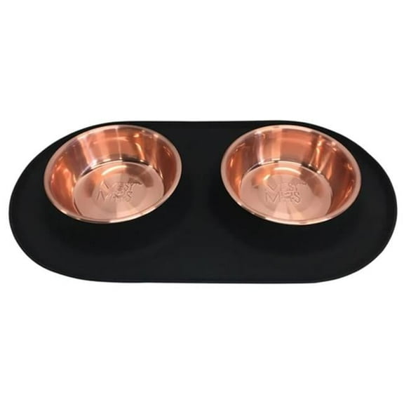 Double Silicone Dog Feeder with Copper, Large