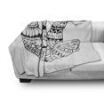 thumbnail image 3 of Sloth Soft Flannel Fleece Throw Blanket, Sloth with Ornamental Details Tropical Animal in Style, Cozy Plush for Indoor and Outdoor Use, 50" x 60", Black White, by Ambesonne, 3 of 6